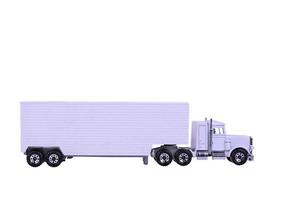 Truck with a semi-trailer on a white isolated background. photo