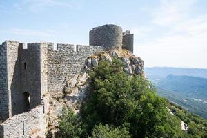 Duilhac-sous-Peyrepertuse,France-august 16,2016view of the Cathar castle of Pyrepertuse during a sunny day photo