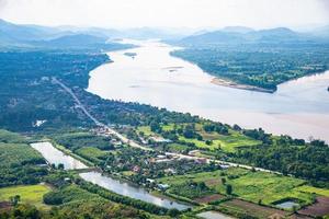 Top view of the Maklong river, the way of Thai life, Nong Khai,  Thailand photo