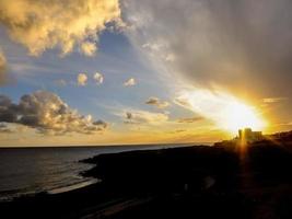 Beach sunset view photo