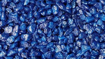 Blue glitter stones for garden decoration photo