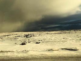 una vista de islandia en el invierno foto