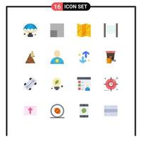 16 iconos creativos, signos y símbolos modernos de ubicación de lanzamiento, estación de naves espaciales, paquete editable de elementos de diseño de vectores creativos