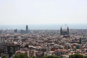 An aerial view of Barcelona photo