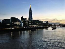 A view of the River Thames at night photo