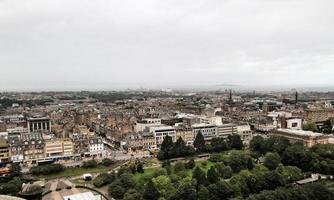 A panoramic view of Edinburgh in Scotland photo