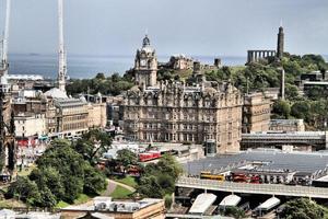 A panoramic view of Edinburgh in Scotland photo