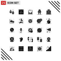 Pack of 25 Modern Solid Glyphs Signs and Symbols for Web Print Media such as cash suit website space astronaut Editable Vector Design Elements