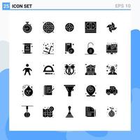 User Interface Pack of 25 Basic Solid Glyphs of wind stack finance money cash Editable Vector Design Elements