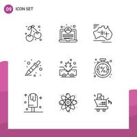 Set of 9 Commercial Outlines pack for crash liquidator map dropper color picker Editable Vector Design Elements