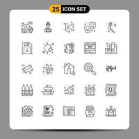 Modern Set of 25 Lines Pictograph of drama expression repair face left Editable Vector Design Elements