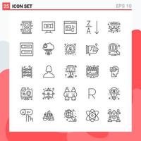 Collection of 25 Vector Icons in Line style Modern Outline Symbols for Web and Mobile Line Icon Sign Isolated on White Background 25 Icons