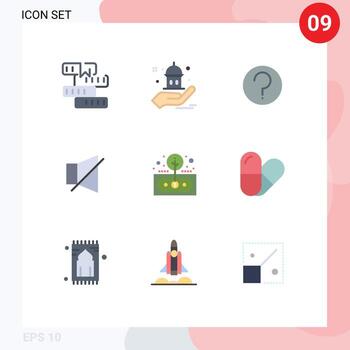 9 Universal Flat Colors Set for Web and Mobile Applications asset silent hand off mark Editable Vector Design Elements