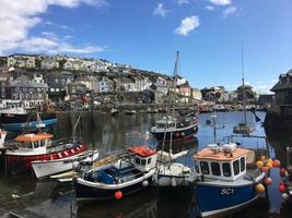 Cornwall in the UK in August 2020. A view of Mevigissy Harbour photo