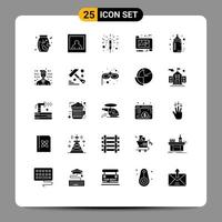 User Interface Pack of 25 Basic Solid Glyphs of development nipple architecture feeder plan Editable Vector Design Elements