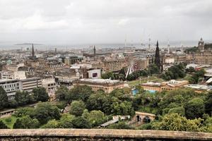 A panoramic view of Edinburgh in Scotland photo