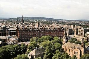 A panoramic view of Edinburgh in Scotland photo