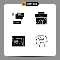 4 iconos creativos signos y símbolos modernos de soporte de maternidad de chat sonograma corporativo elementos de diseño vectorial editables vector