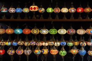 lámparas de mosaico de estilo otomano del gran bazar de estambul