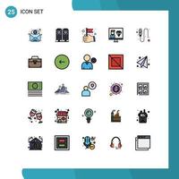 paquete de iconos vectoriales de stock de 25 signos y símbolos de línea para el desarrollo de banderas de programadores de cable que codifican elementos de diseño vectorial editables vector