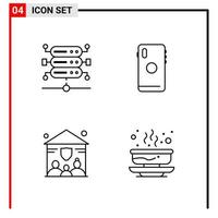 4 General Icons for website design print and mobile apps 4 Outline Symbols Signs Isolated on White Background 4 Icon Pack vector