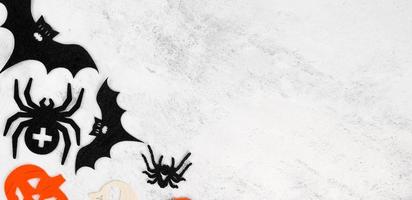 banner minimalista de halloween copyspace. 31 de octubre vacaciones de otoño. pancarta aterradora y espeluznante foto