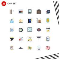 User Interface Pack of 25 Basic Flat Colors of video computer transport card business Editable Vector Design Elements