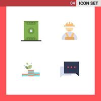 Universal Icon Symbols Group of 4 Modern Flat Icons of field growth sports construction success Editable Vector Design Elements