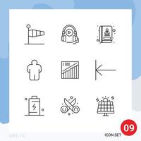 Universal Icon Symbols Group of 9 Modern Outlines of analytics chart education user man Editable Vector Design Elements