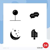 Stock Vector Icon Pack of 4 Line Signs and Symbols for coordinate star chat dialogue space Editable Vector Design Elements