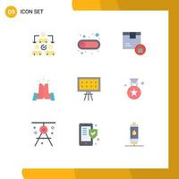 9 Universal Flat Color Signs Symbols of alphabet friends box five secure Editable Vector Design Elements