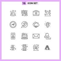 16 iconos creativos signos y símbolos modernos de cd disco corazón cuidado de la salud flecha superior elementos de diseño vectorial editables vector