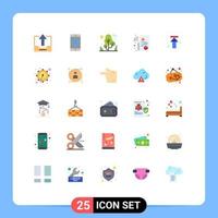 User Interface Pack of 25 Basic Flat Colors of up arrow dollar file digital Editable Vector Design Elements