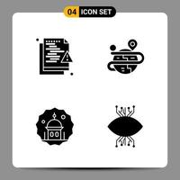 4 Black Icon Pack Glyph Symbols Signs for Responsive designs on white background 4 Icons Set vector