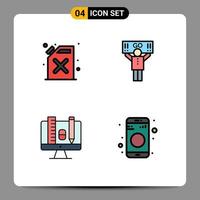 Modern Set of 4 Filledline Flat Colors and symbols such as barrel scale fan supporter bluetooth Editable Vector Design Elements