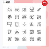 25 Universal Line Signs Symbols of mountain pack question rope living Editable Vector Design Elements