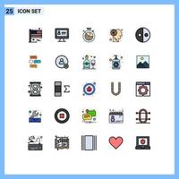 25 Thematic Vector Filled line Flat Colors and Editable Symbols of symbols sign time equality maze Editable Vector Design Elements