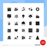 25 iconos creativos, signos y símbolos modernos de configuración de elementos de diseño de vectores editables de mouse de dinero de equipo de muñeca