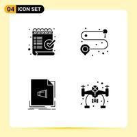 4 Creative Icons Modern Signs and Symbols of check file mark road music Editable Vector Design Elements