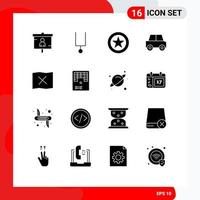 Modern Set of 16 Solid Glyphs and symbols such as arkanoid map favorite location travel Editable Vector Design Elements