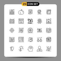 Modern Set of 25 Lines and symbols such as store online layout discount globe Editable Vector Design Elements