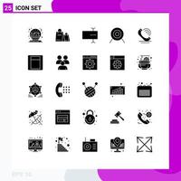 conjunto de 25 iconos de interfaz de usuario modernos signos de símbolos para tienda de llamadas telefónicas objetivo tiro con arco elementos de diseño vectorial editables vector