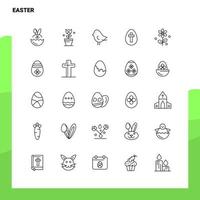 Set of Easter Line Icon set 25 Icons Vector Minimalism Style Design Black Icons Set Linear pictogram pack