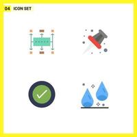 Universal Icon Symbols Group of 4 Modern Flat Icons of workflow ui modern pin wireframe Editable Vector Design Elements