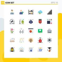 User Interface Pack of 25 Basic Flat Colors of floor storage basic safe warehouse Editable Vector Design Elements