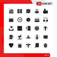 Solid Glyph Pack of 25 Universal Symbols of calendar home wisdom call marketing Editable Vector Design Elements
