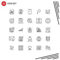 25 iconos creativos signos y símbolos modernos de herramientas envolventes flecha android elementos de diseño vectorial editables vector