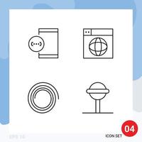 4 Creative Icons Modern Signs and Symbols of app world development design spiral Editable Vector Design Elements