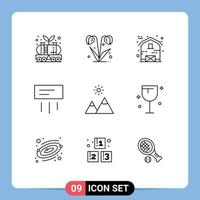 Outline Pack of 9 Universal Symbols of extreme cooler spring conditioner thanksgiving Editable Vector Design Elements