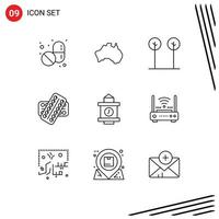 9 User Interface Outline Pack of modern Signs and Symbols of train tablet eco drugs medicine Editable Vector Design Elements